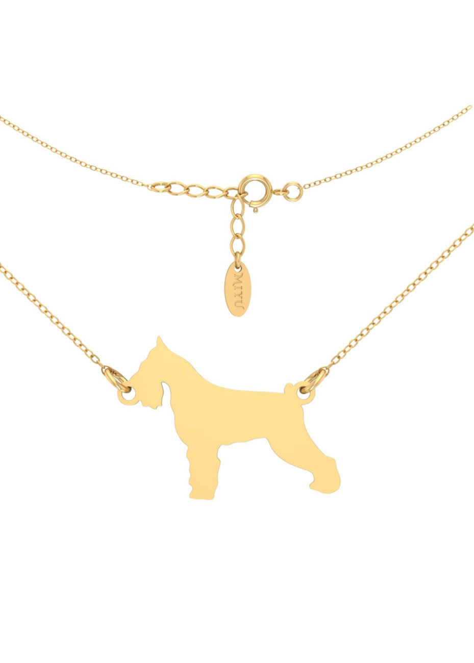 ZŁOTY NASZYJNIK Z ZAWIESZKĄ W KSZTAŁCIE TERIERA SREBRO 925 ZŁOTO 999