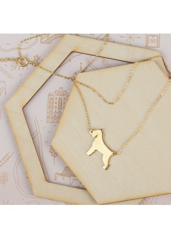 ZŁOTY NASZYJNIK Z ZAWIESZKĄ W KSZTAŁCIE TERIERA SREBRO 925 ZŁOTO 999