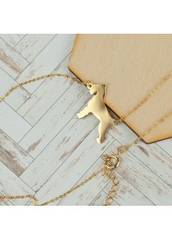 ZŁOTY NASZYJNIK Z ZAWIESZKĄ W KSZTAŁCIE TERIERA SREBRO 925 ZŁOTO 999