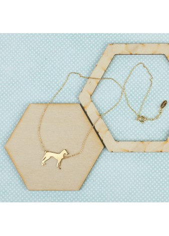 ZŁOTY NASZYJNIK Z ZAWIESZKĄ W KSZTAŁCIE OWCZARKA SREBRO 925 ZŁOTO 999