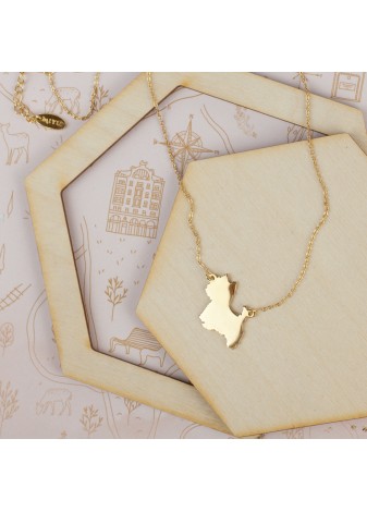 ZŁOTY NASZYJNIK Z ZAWIESZKĄ W KSZTAŁCIE YORK SREBRO 925 ZŁOTO 999