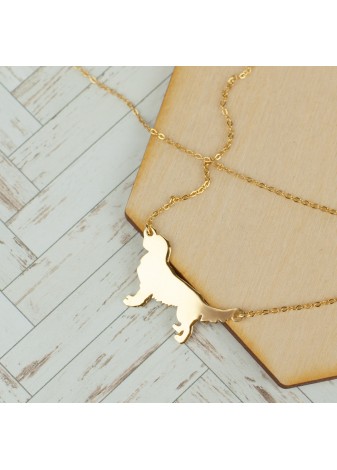 ZŁOTY NASZYJNIK Z ZAWIESZKĄ GOLDEN RETRIVER SREBRO 925 ZŁOTO 999
