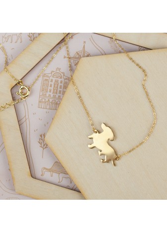 ZŁOTY NASZYJNIK Z ZAWIESZKĄ W KSZTAŁCIE JAMNIKA SREBRO 925 ZŁOTO 999