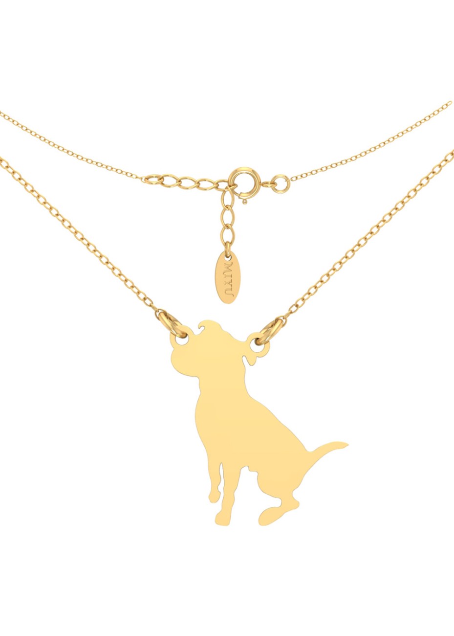 ZŁOTY NASZYJNIK Z ZAWIESZKĄ W KSZTAŁCIE BOKSERA SREBRO 925 ZŁOTO 999