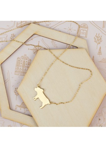 ZŁOTY NASZYJNIK Z ZAWIESZKĄ W KSZTAŁCIE CHIHUAHUA SREBRO 925 ZŁOTO 999