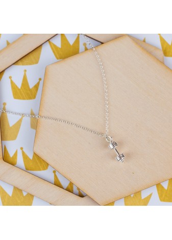 SREBRNY NASZYJNIK Z ZAWIESZKĄ HANTEL SREBRO 925 RODOWANY