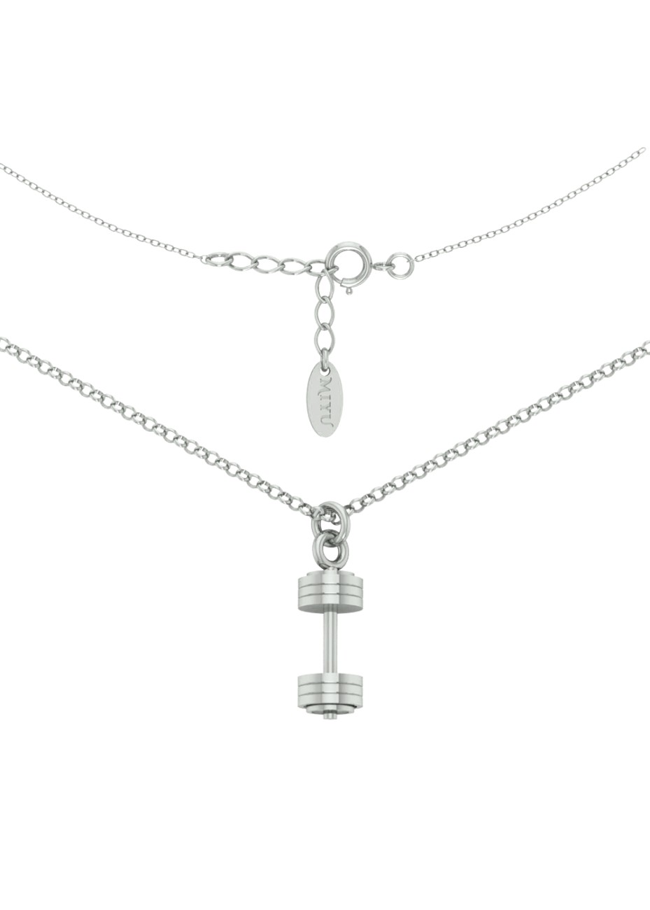SREBRNY NASZYJNIK Z ZAWIESZKĄ HANTEL SREBRO 925 RODOWANY