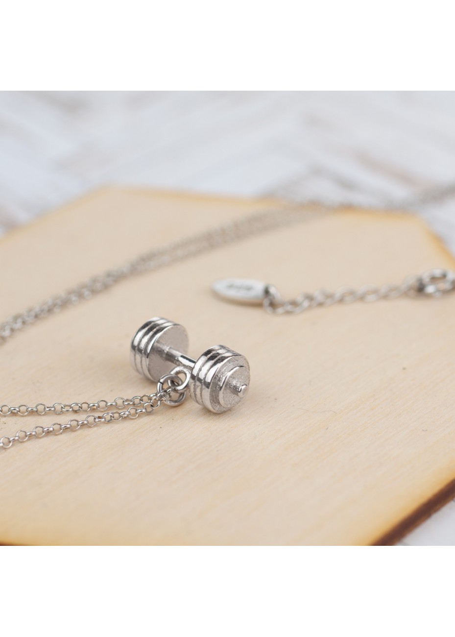 SREBRNY NASZYJNIK Z ZAWIESZKĄ SZTANGA SREBRO 925 RODOWANY