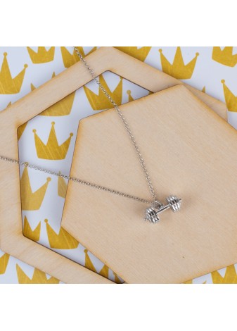 SREBRNY NASZYJNIK Z ZAWIESZKĄ SZTANGA SREBRO 925 RODOWANY