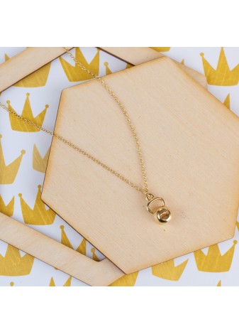 ZŁOTY NASZYJNIK Z ZAWIESZKĄ KETTLEBELL SREBRO 925 ZŁOTO 999