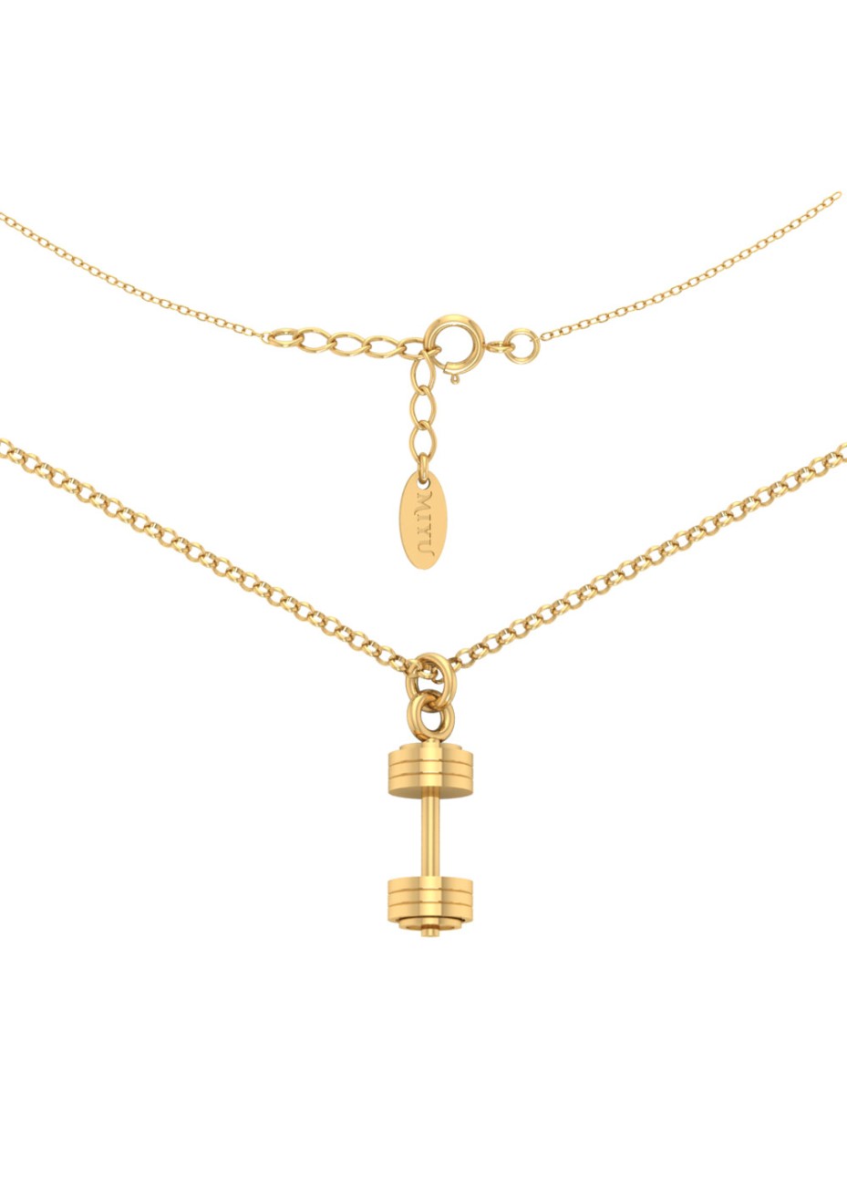 ZŁOTY NASZYJNIK Z ZAWIESZKĄ HANTEL SREBRO 925 ZŁOTO 999