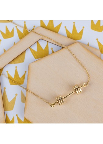 ZŁOTY NASZYJNIK Z ZAWIESZKĄ DUŻA SZTANGA SREBRO 925 ZŁOTO 999