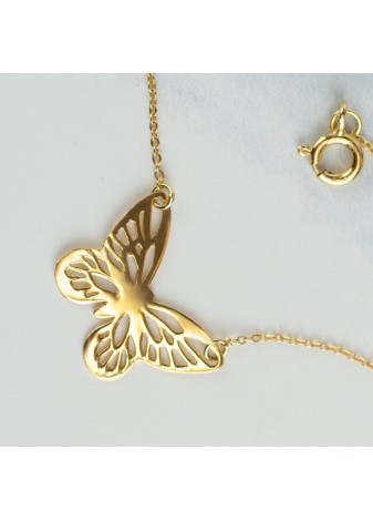 ZŁOTA BRANSOLETKA AŻUROWY MOTYLEK ZŁOTO 999 SREBRO 925