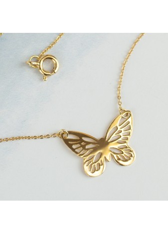 ZŁOTA BRANSOLETKA AŻUROWY MOTYLEK ZŁOTO 999 SREBRO 925