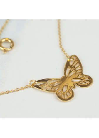 ZŁOTA BRANSOLETKA AŻUROWY MOTYLEK ZŁOTO 999 SREBRO 925