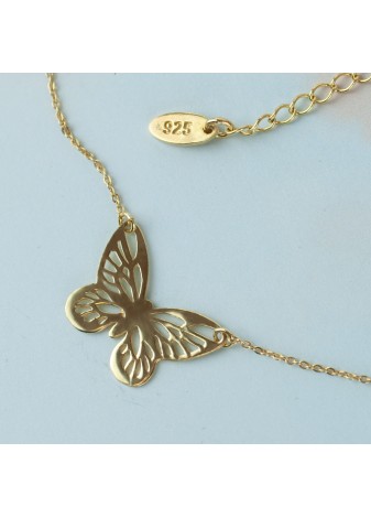 ZŁOTA BRANSOLETKA AŻUROWY MOTYLEK ZŁOTO 999 SREBRO 925
