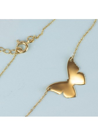 ZŁOTA BRANSOLETKA AŻUROWY MOTYLEK ZŁOTO 999 SREBRO 925