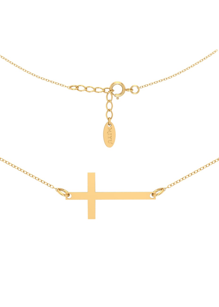 ZŁOTA BRANSOLETKA KRZYŻ ZŁOTO 999 SREBRO 925