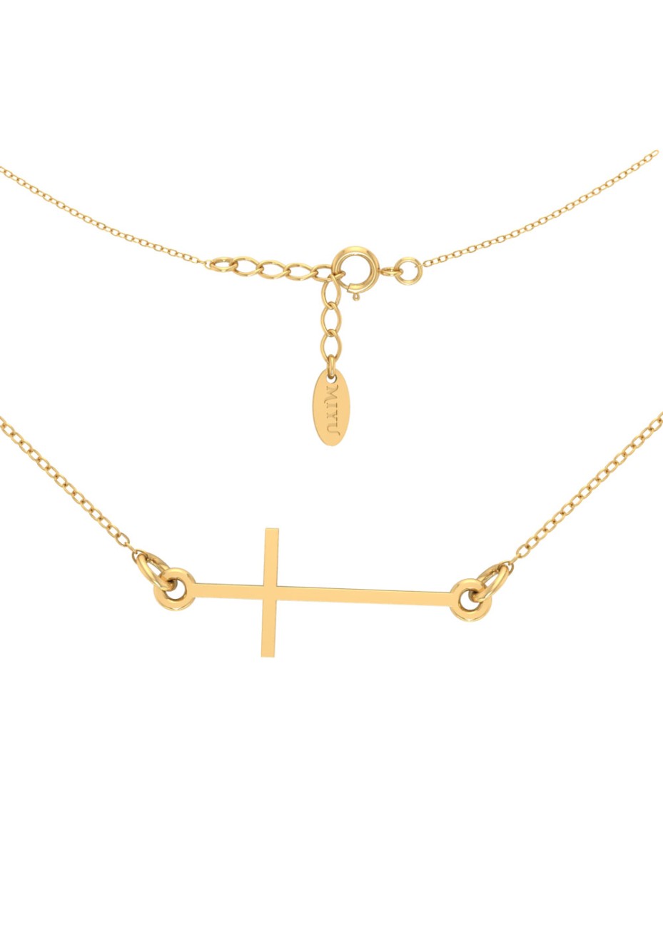 ZŁOTA BRANSOLETKA KRZYŻYK ZŁOTO 999 SREBRO 925