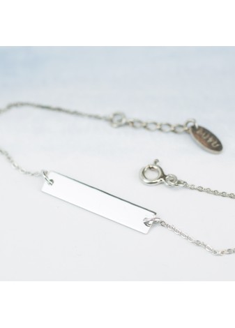 SREBRNA BRANSOLETKA ZAWIESZKA Z GRAWEREM SREBRO 925 RODOWANE