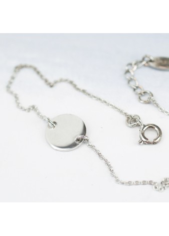 SREBRNA BRANSOLETKA ZAWIESZKA KÓŁKO SREBRO 925 RODOWANE