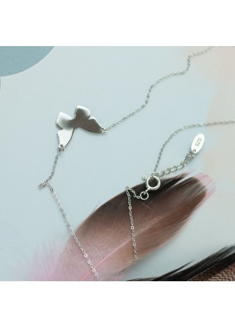 SREBRNY NASZYJNIK MOTYLEK SREBRO 925 RODOWANY