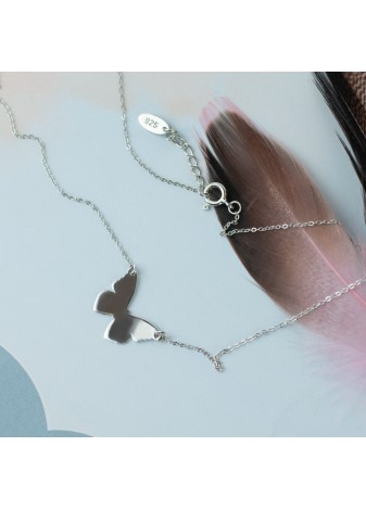 SREBRNY NASZYJNIK MOTYLEK SREBRO 925 RODOWANY