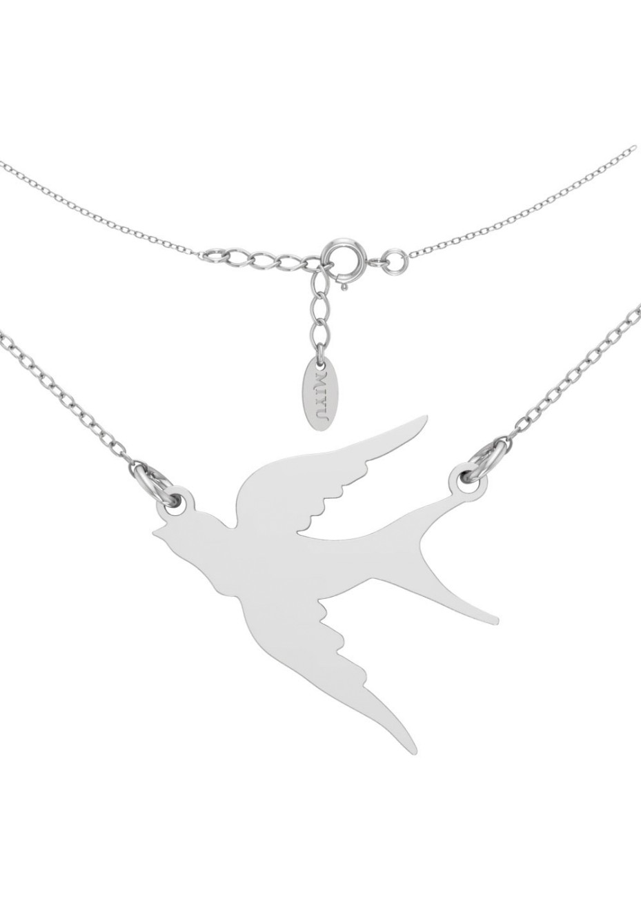 SREBRNY NASZYJNIK PTAK JASKÓŁKA SREBRO 925 RODOWANY