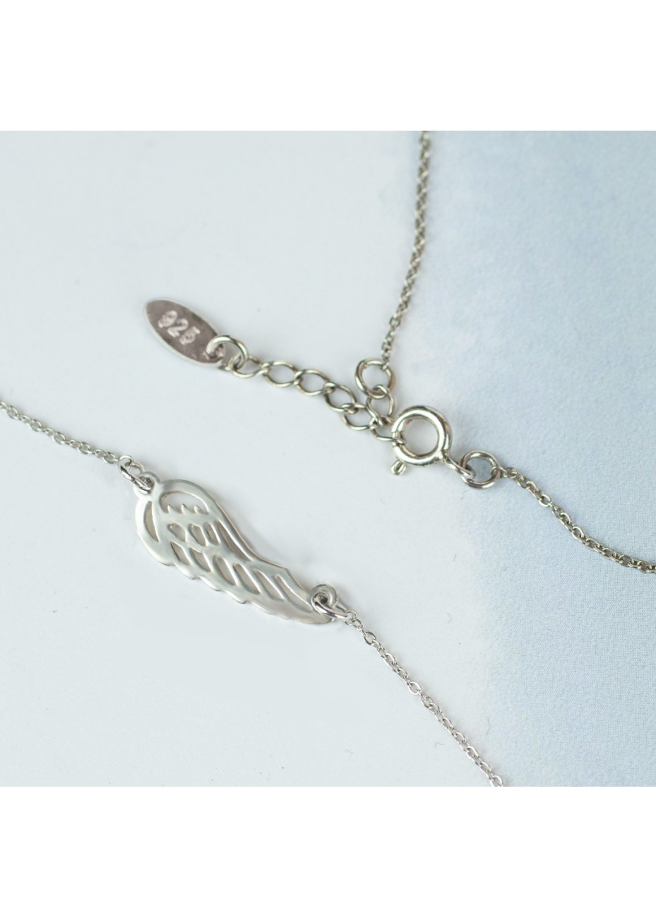 SREBRNY NASZYJNIK AŻUROWE SKRZYDŁO SREBRO 925 RODOWANE