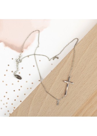 SREBRNY NASZYJNIK KRZYŻ Z GRAWEREM SREBRO 925 RODOWANY