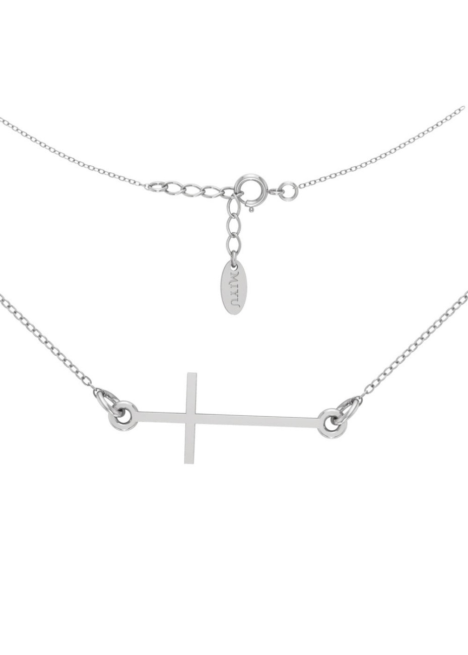 SREBRNY NASZYJNIK KRZYŻYK SREBRO 925 RODOWANY