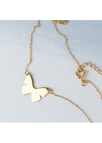 ZŁOTY NASZYJNIK MOTYLEK SREBRO 925 ZŁOTO 999