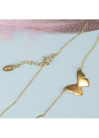 ZŁOTY NASZYJNIK MOTYLEK SREBRO 925 ZŁOTO 999