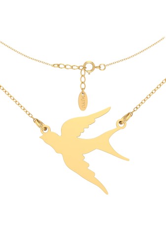 ZŁOTY NASZYJNIK PTAK SREBRO...