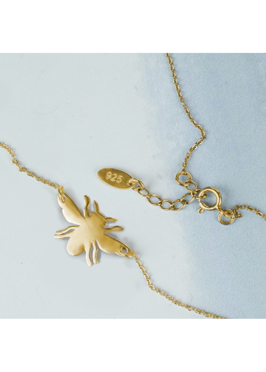 ZŁOTY NASZYJNIK PSZCZOŁA SREBRO 925 ZŁOTO 999