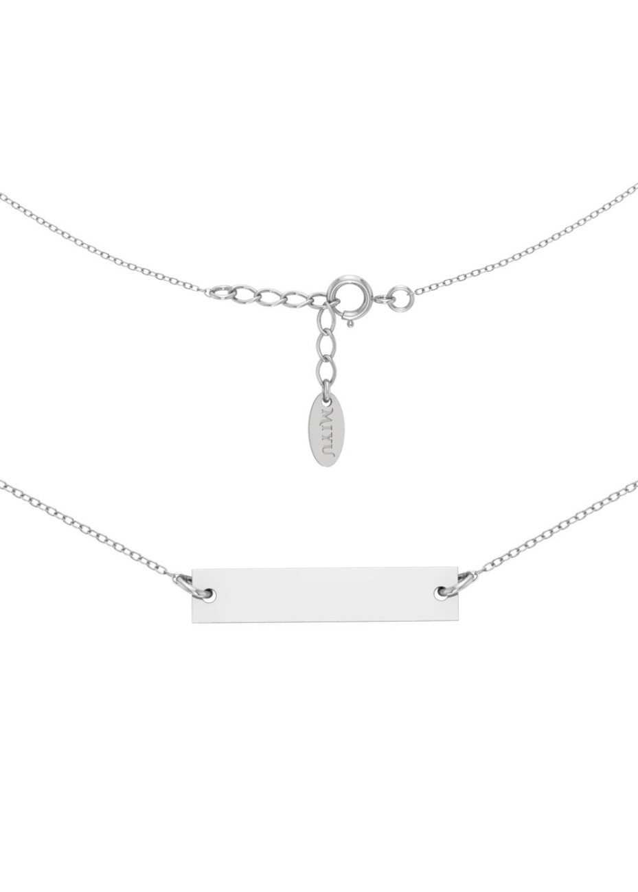 SREBRNY NASZYJNIK Z GRAWEROWANĄ ZAWIESZKĄ SREBRO 925 RODOWANY