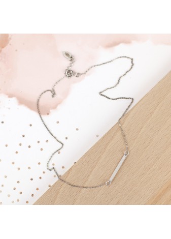 SREBRNY NASZYJNIK KLASYCZNY Z ZAWIESZKĄ SREBRO 925 RODOWANY