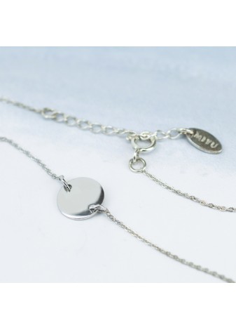 SREBRNY NASZYJNIK Z ZAWIESZKĄ KÓŁKO SREBRO 925 RODOWANY