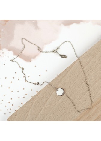 SREBRNY NASZYJNIK Z ZAWIESZKĄ KÓŁKO SREBRO 925 RODOWANY