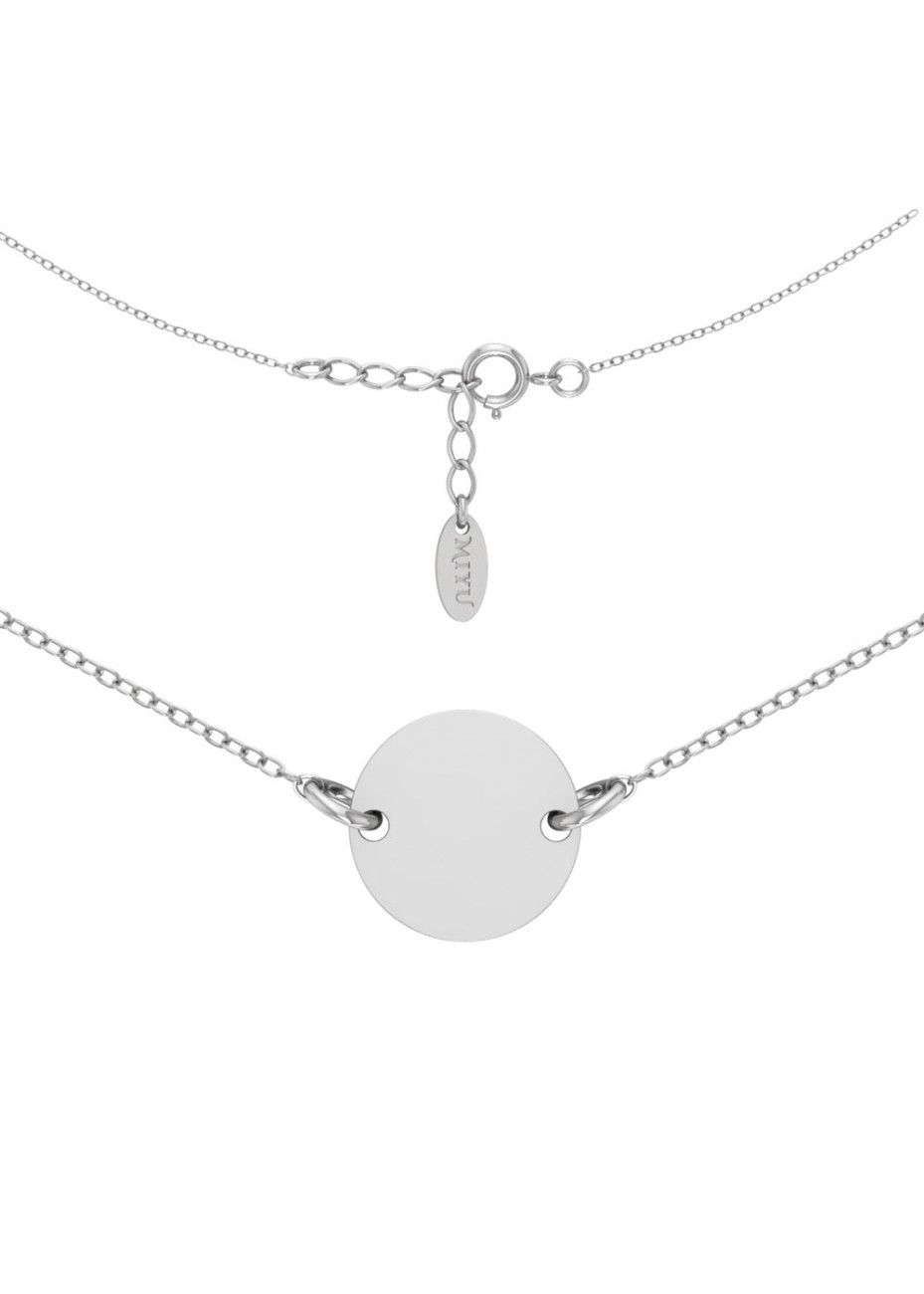 SREBRNY NASZYJNIK Z ZAWIESZKĄ KÓŁKO SREBRO 925 RODOWANY