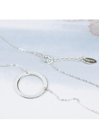 SREBRNY NASZYJNIK Z ZAWIESZKĄ KOŁO OBRĘCZ SREBRO 925 RODOWANY