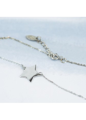 SREBRNY NASZYJNIK Z GWIAZDĄ SREBRO 925 RODOWANY