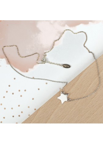 SREBRNY NASZYJNIK Z GWIAZDĄ SREBRO 925 RODOWANY