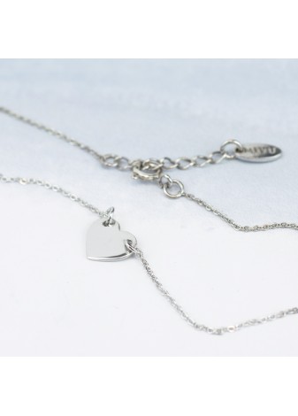 SREBRNY NASZYJNIK Z SERDUSZKIEM SREBRO 925 RODOWANY