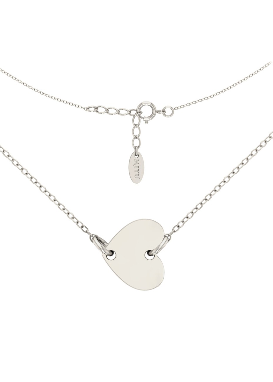 SREBRNY NASZYJNIK W KSZTAŁCIE SERCA SREBRO 925 RODOWANY