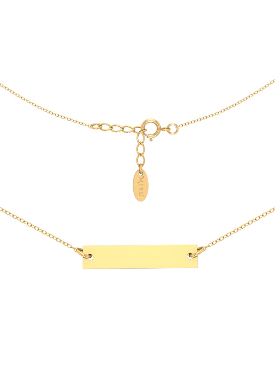 ZŁOTY NASZYJNIK Z GRAWEROWANĄ BLASZKĄ SREBRO 925 ZŁOTO 999