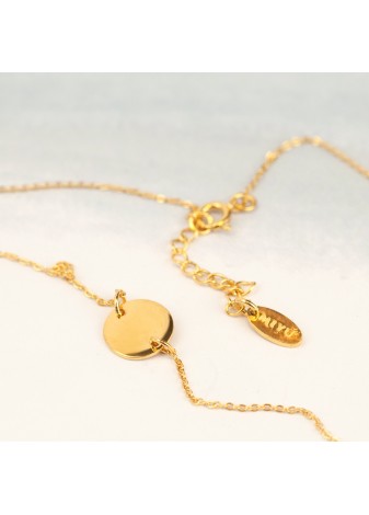 ZŁOTY NASZYJNIK Z ZAWIESZKĄ KÓŁKO SREBRO 925 ZŁOTO 999