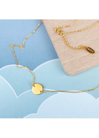 ZŁOTY NASZYJNIK Z ZAWIESZKĄ KÓŁKO SREBRO 925 ZŁOTO 999