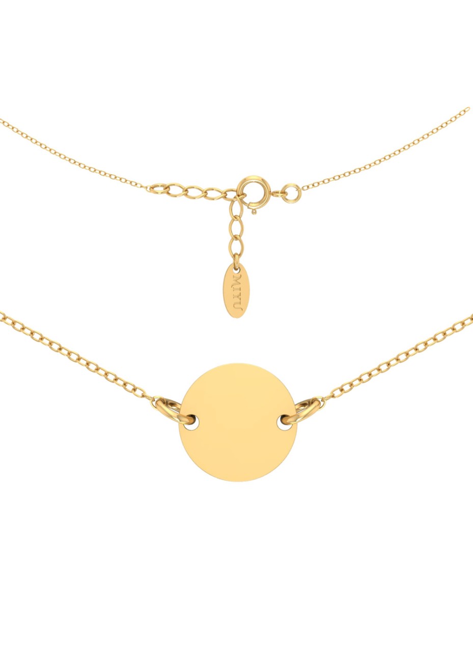 ZŁOTY NASZYJNIK Z ZAWIESZKĄ KÓŁKO SREBRO 925 ZŁOTO 999