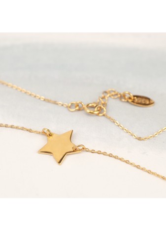 ZŁOTY NASZYJNIK Z GWIAZDĄ SREBRO 925 ZŁOTO 999